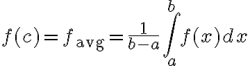 $f(c)=f_{\rm avg}=\frac1{b-a}\int_a^b f(x)dx$
